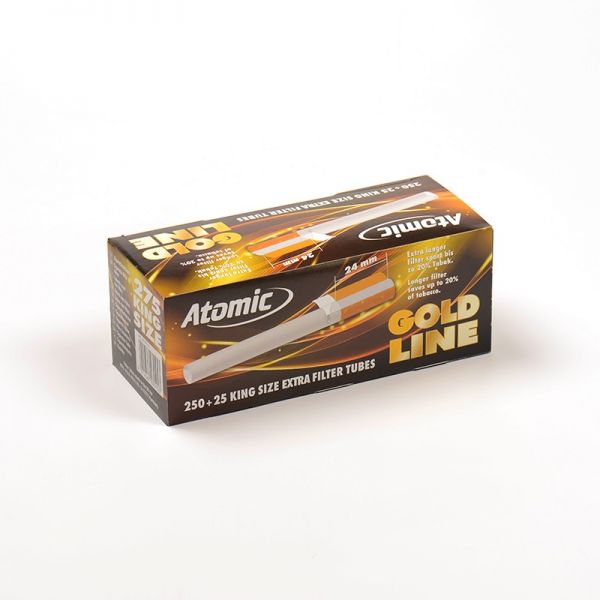 ATOMIC TUBETTI CON FILTRO EXTRA LUNGO - BOX 275 SIGARETTE VUOTE