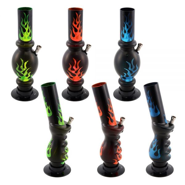 ATOMIC BONG IN PLASTICA CON AMPOLLA MODELLO FLAME 32cm COLORI ASSORTITI