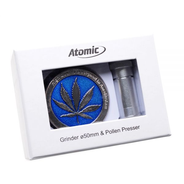 ATOMIC SET GRINDER TRITATABACCO 4 PARTI IN METALLO Ø50mm E PRESSER