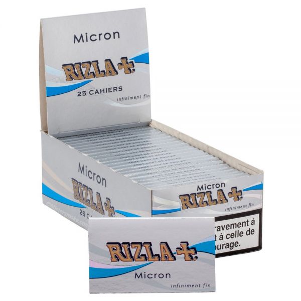 CARTINE RIZLA MICRON DOPPIE CORTE SCATOLA DA 25 LIBRETTI - 100 CARTINE PER LIBRETTO