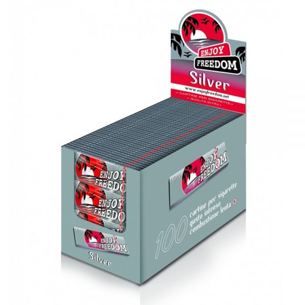 ENJOY FREEDOM CARTINE SILVER CORTE ULTRASOTTILI BOX DA 100 LIBRETTI