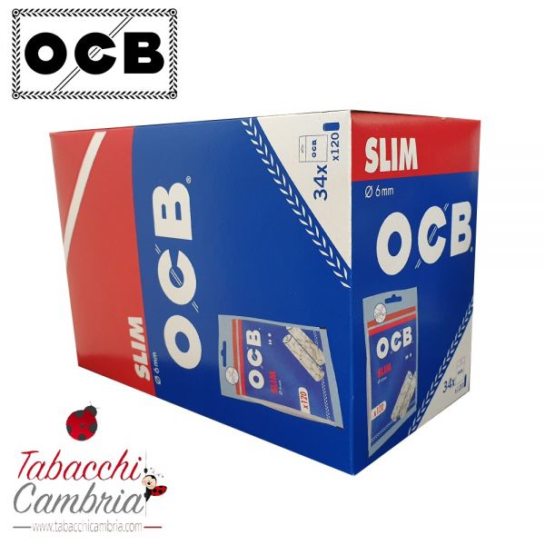 FILTRI OCB SLIM 6mm - CONFEZIONE 34 BUSTINE DA 120 FILTRI
