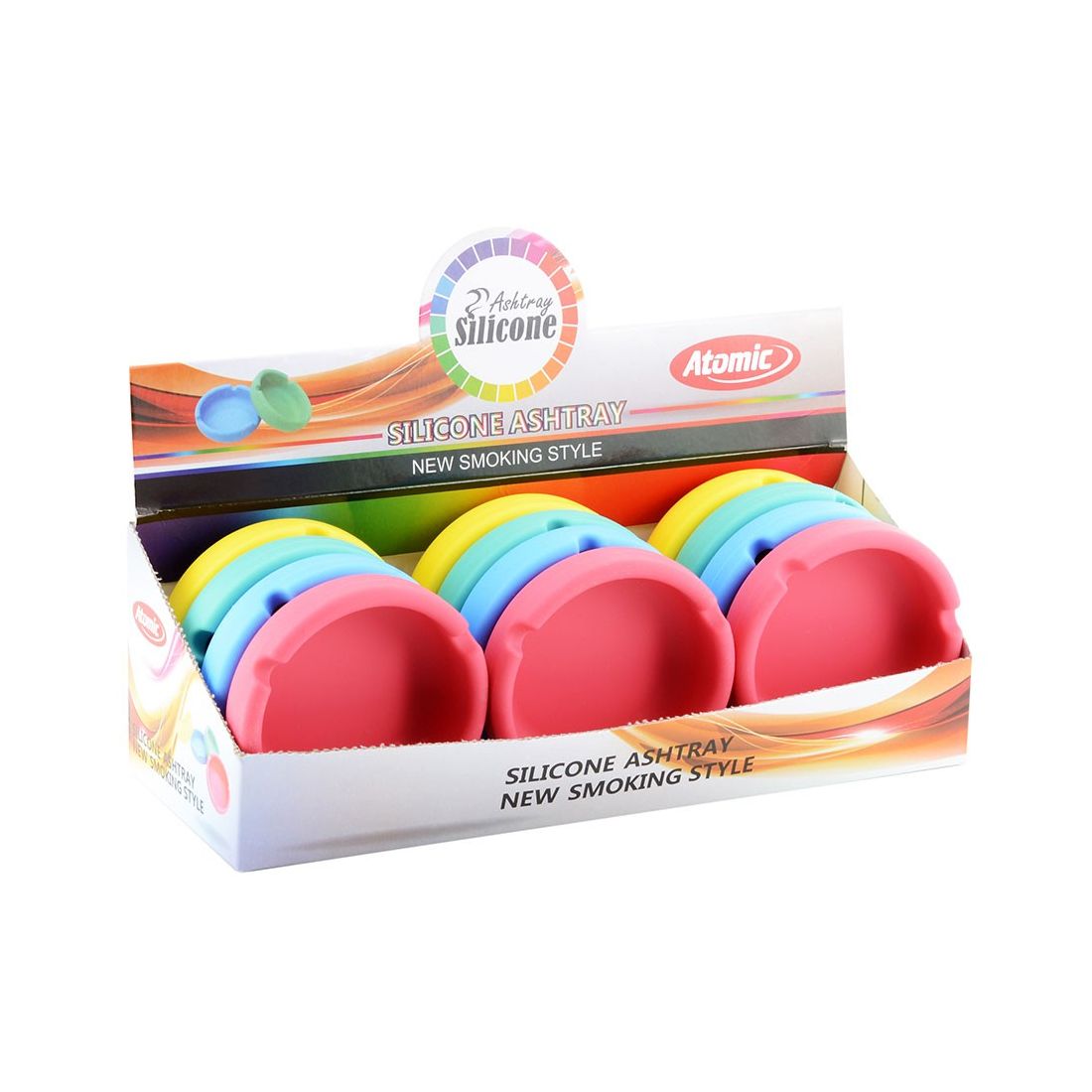 Atomic Posacenere da Tavolo in Silicone Round Colori Assortiti