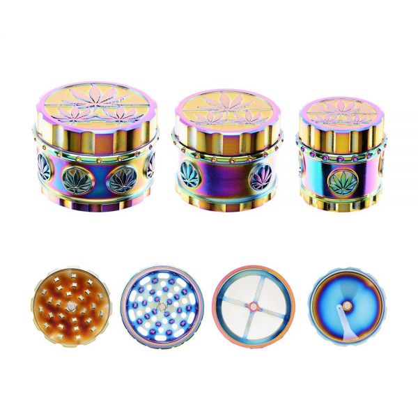 Atomic Grinder Tritatabacco in Metallo Cannabis Rainbow 4 parti 45mm