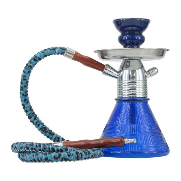 ATOMIC NARGHILÉ MODELLO TRAPEZ BLUE IN VETRO 1 TUBO 25 cm