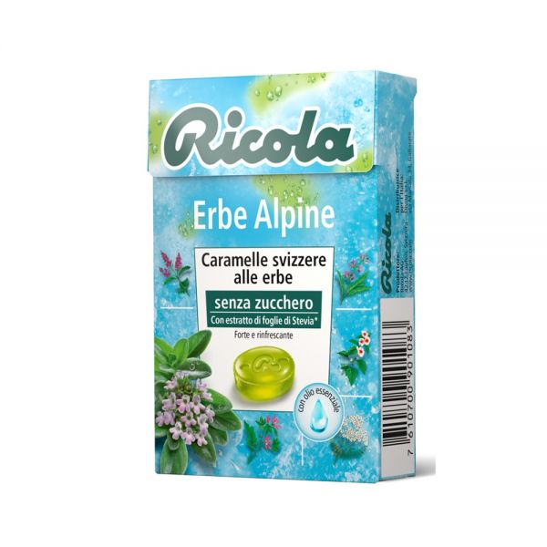 CARAMELLE RICOLA ERBE ALPINE - BOX 20 ASTUCCI DA 50gr