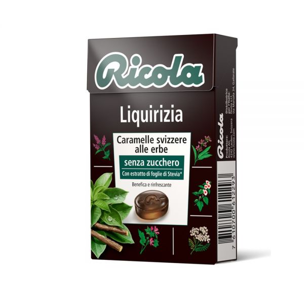 CARAMELLE RICOLA  LIQUIRIZIA - BOX 20 ASTUCCI DA 50gr