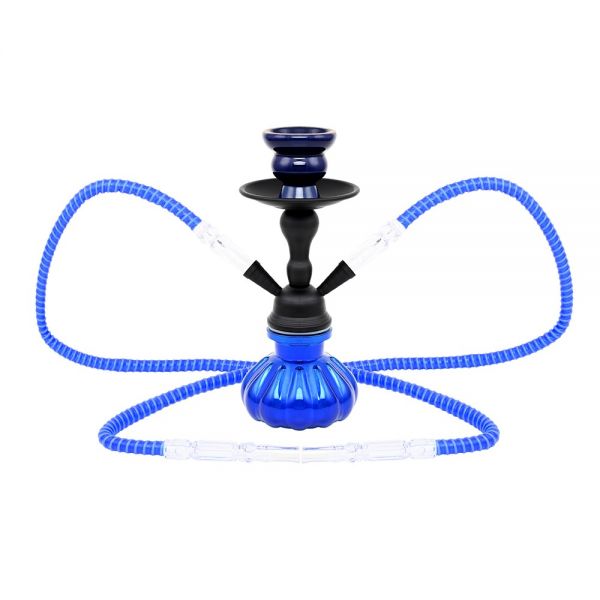ATOMIC NARGHILÈ IN VETRO COLORATO MODELLO PLATED BLUE - ALTEZZA 25CM