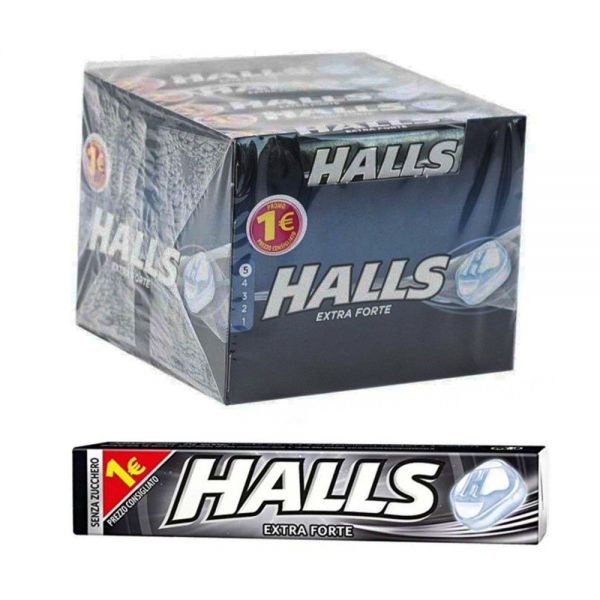 CARAMELLE HALLS NERA EXTRA FORTE - BOX 20 CONFEZIONI