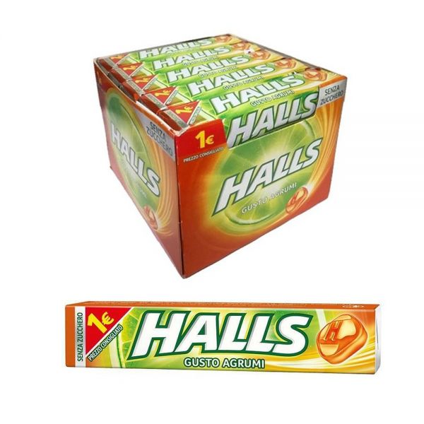 CARAMELLE HALLS GUSTO AGRUMI SENZA ZUCCHERO - BOX 20 CONFEZIONI