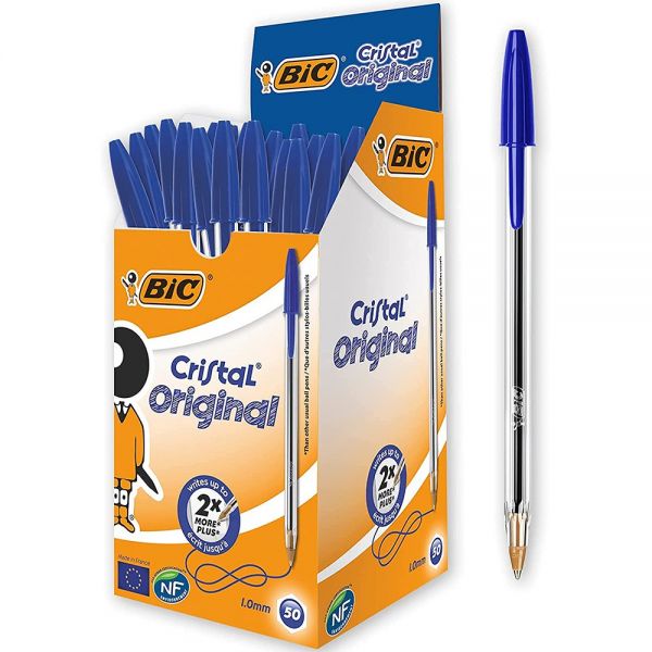 BOX PENNA A SFERA NERA BIC TRATTO MEDIO 1 MM DA 50 PEZZI