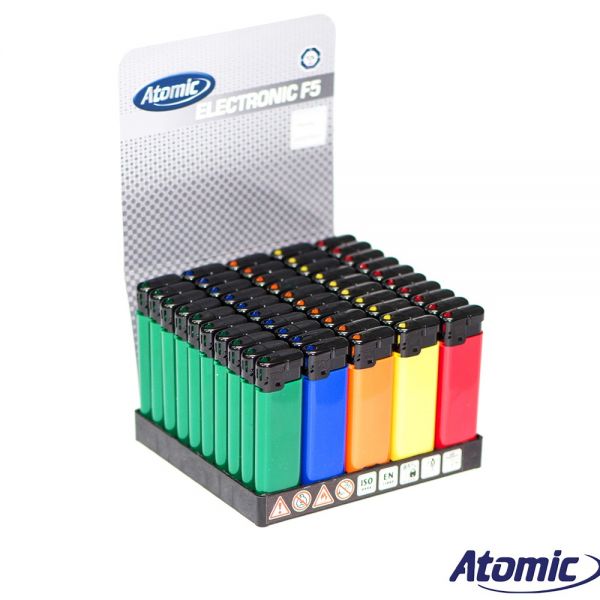 Atomic Accendino Elettronico F5 Accensione "WL" Softflame Ricaricabile - Box 50 Pezzi