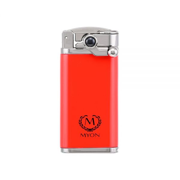 MYON ACCENDINO IN METALLO CIGAR KING ROSSO E CROMATO JET FLAME ANTIVENTO