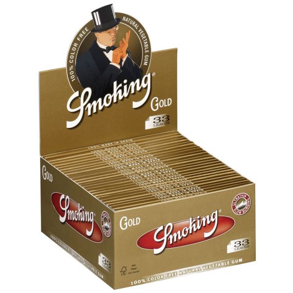 CARTINE SMOKING ORO LUNGHE KING SIZE SLIM GOLD SCATOLA DA 50 LIBRETTI 