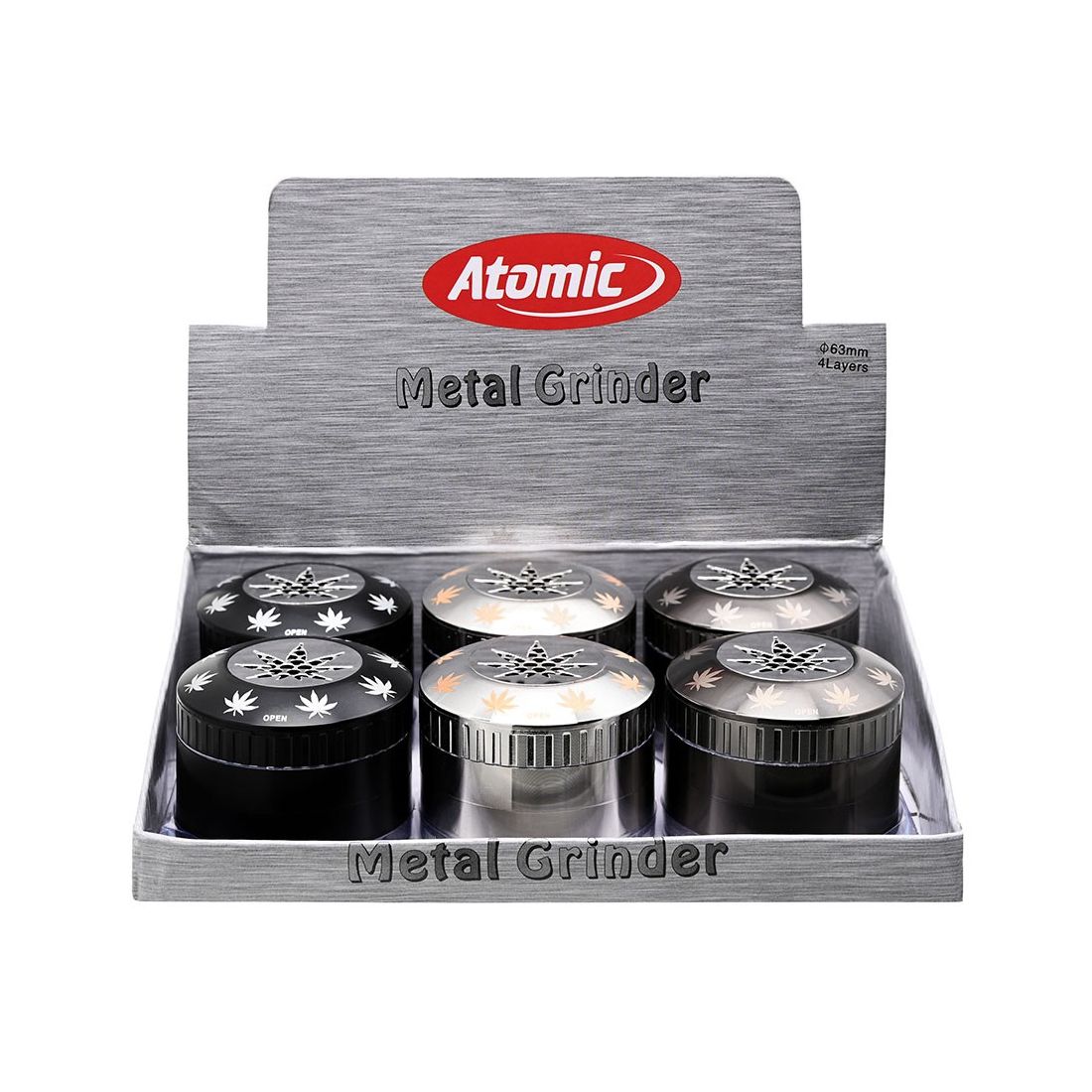 Atomic Grinder Tritatabacco BLADE 4 Parti in Metallo da 63mm 3