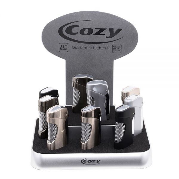 ACCENDINO IN METALLO COZY TURBINA TURBO ANTIVENTO RICARICABILE