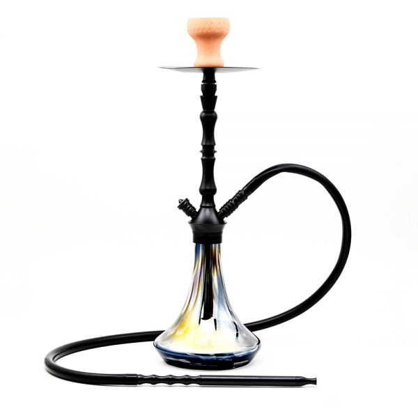 ATOMIC NARGHILÈ IN VETRO MODELLO BLACK RAINBOW 1 TUBO - ALTEZZA 62cm