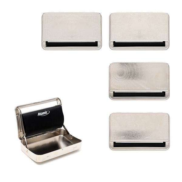 CHILLING TIME TABACCHIERA PORTATABACCO IN METALLO CON ROLLATORE AUTOMATICO PER CARTINE LUNGHE ROLLING BOX KING SIZE SLIM