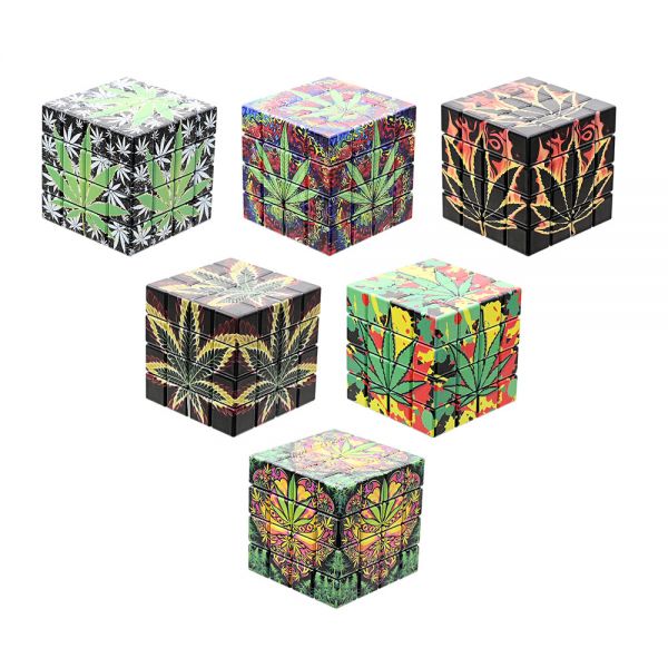 Atomic Grinder Tritatabacco in Metallo 58 mm in 4 parti Cube Leaf - 1 Pezzo