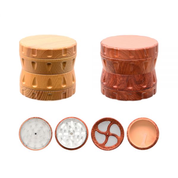 Atomic Grinder Tritatabacco XL  in Resina Effetto Legno Ø 63 mm in 4 parti Wood Pattern - 1 Pezzo