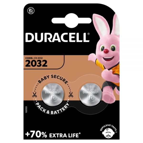 DURACELL BATTERIE A BOTTONE 2032 AL LITIO BLISTER 2 PZ CR2032