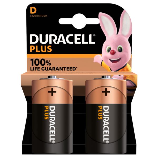 DURACELL BATTERIE ALCALINE PLUS POWER D2 TORCIA - BLISTER 2 BATTERIE