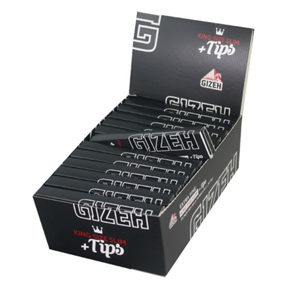 CARTINE GIZEH EXTRA FINE BLACK LUNGHE KS SLIM + TIPS 26