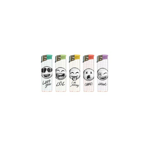 ATOMIC ACCENDINI ELETTRONICI F11 EMOJI - BOX 50 ACCENDINI RICARICABILI