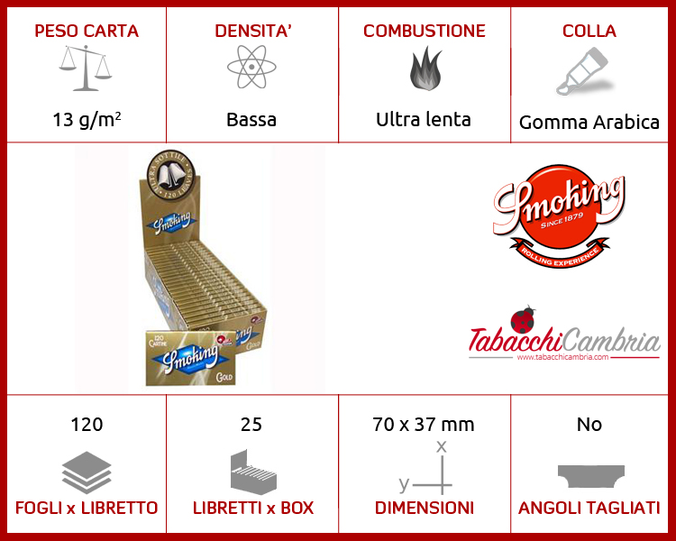 CARTINE SMOKING ORO GOLD DOPPIE CORTE SC