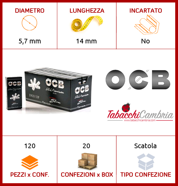 FILTRI OCB ULTRASLIM 5,7MM STICK PREMIUM