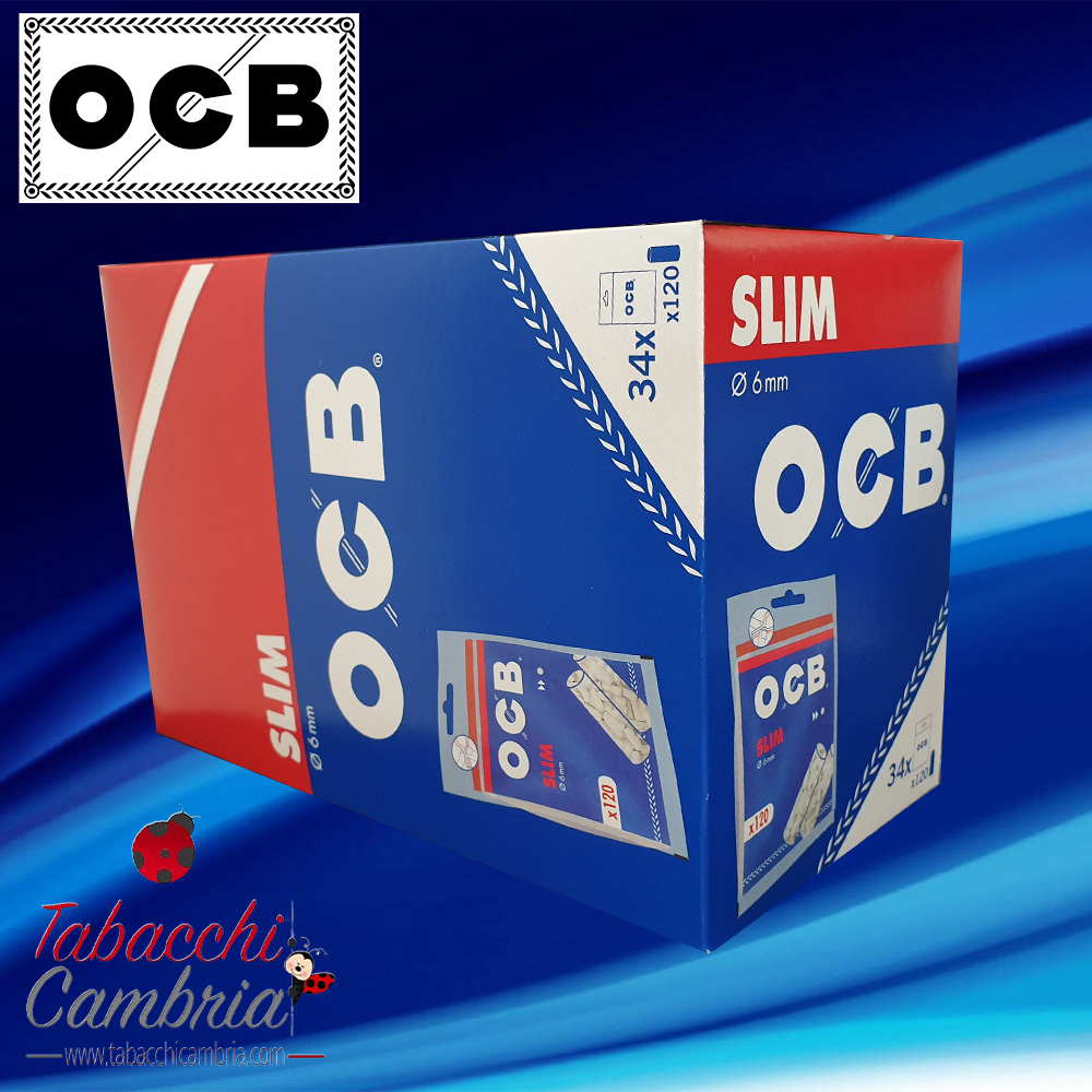 OCB Filtri Slim 6 mm - Box 34 Bustine da 120 Filtri